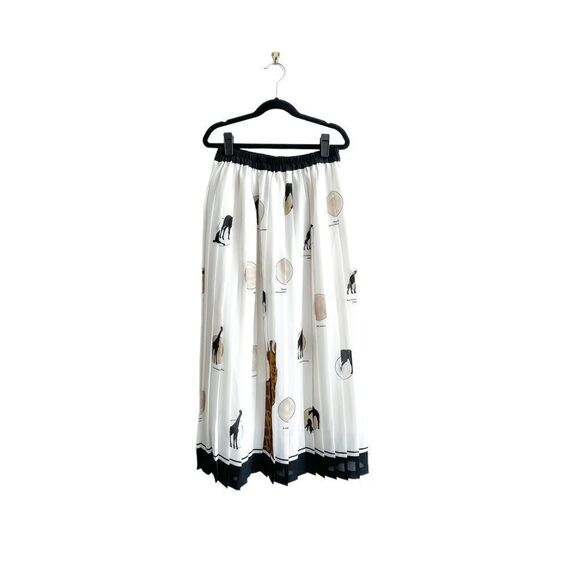 Yick Fung Fashion Collection Pleated Skirt Safari Midi Lined Elastic Waistband - Picture 1 of 8